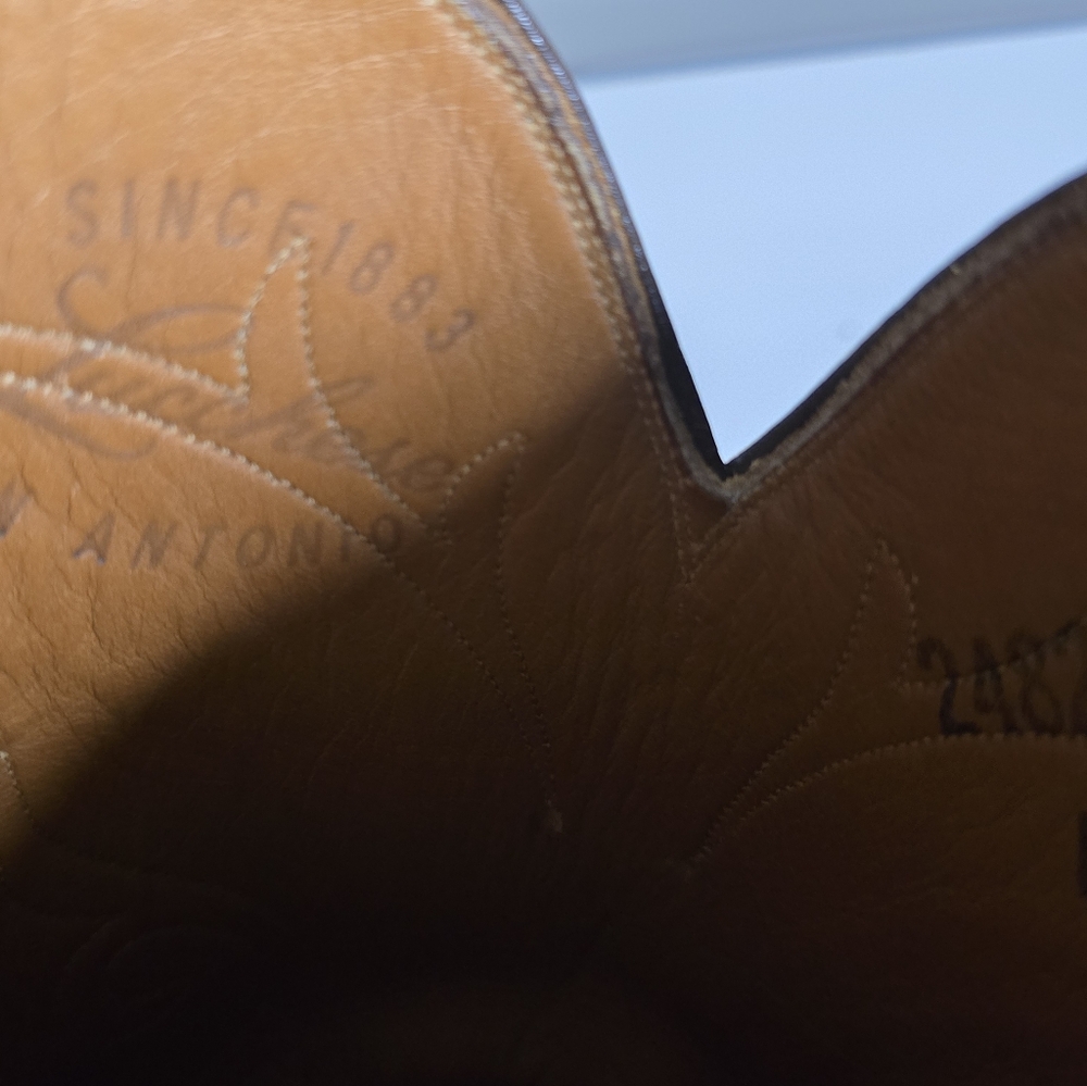 Lucchese Chestnut Brown Leather Western Cowboy Boots - Picture 11 of 15